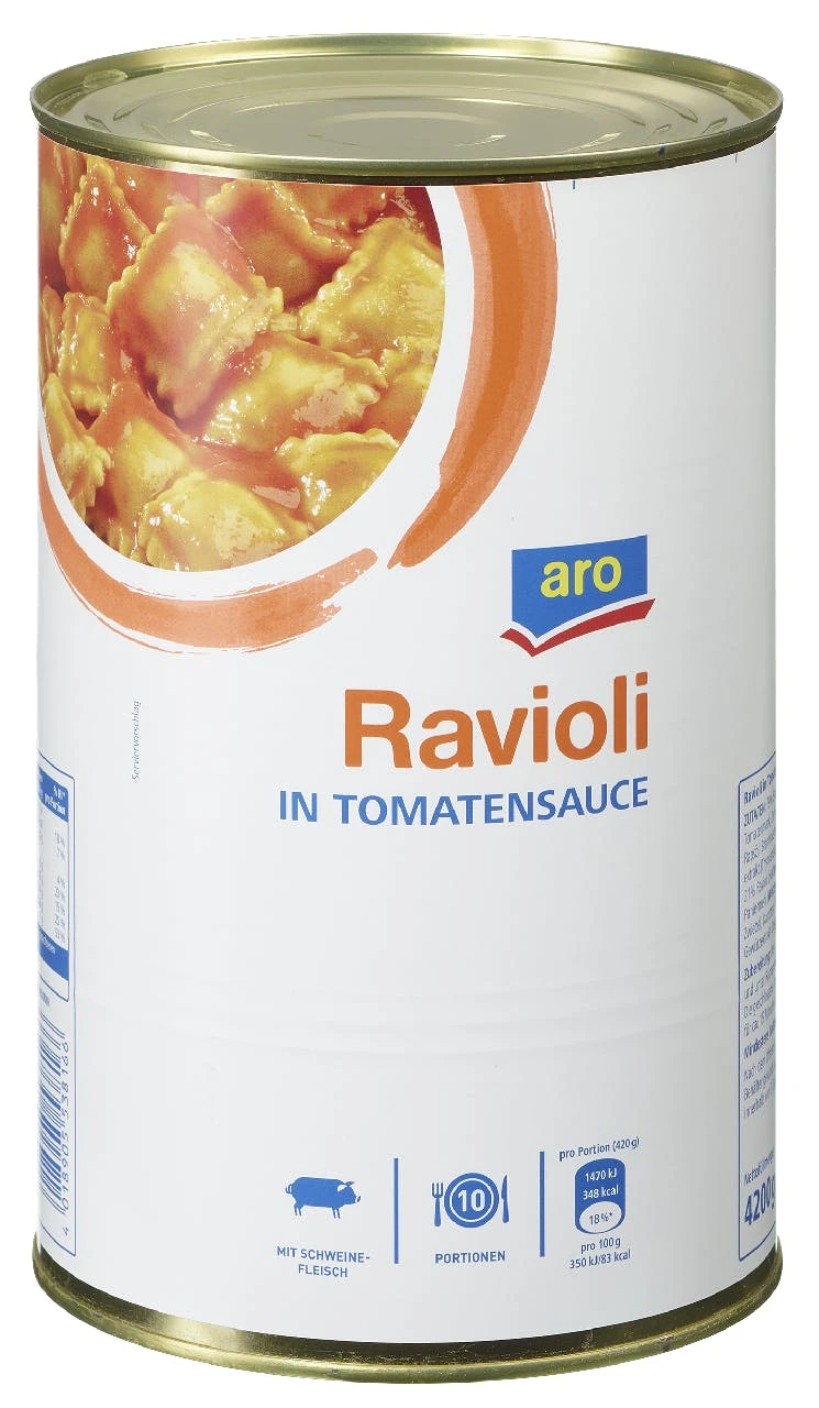 Aro Eier-Ravioli In Tomatensauce (4,25 L) 4 Aro Eier-Ravioli In Tomatensauce (4,25 L) – Bild 2