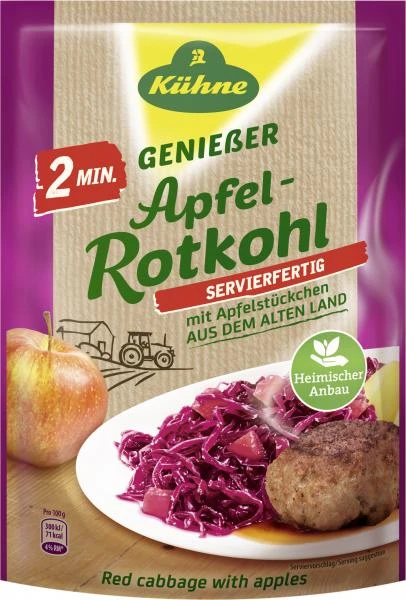 Kühne 2 Minuten Apfel-Rotkohl Mit Apfelstückchen 3 Kühne 2 Minuten Apfel-Rotkohl Mit Apfelstückchen