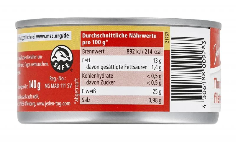 Jeden Tag Thunfischfilets In Öl 6 Jeden Tag Thunfischfilets In Öl – Bild 4