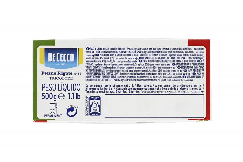 De Cecco Penne Rigate No. 41 Tricolore 7 De Cecco Penne Rigate No. 41 Tricolore – Bild 5